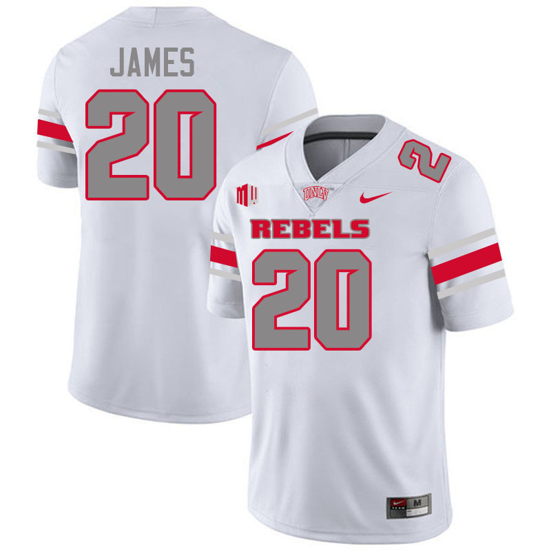 UNLV Rebels #20 Kylin James Jersey Football College Uniforms,Apparels-White